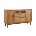 Credenza 160 x 45 x 95 cm in legno marrone con piano effetto marmo - contenitore stile retrò